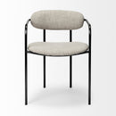 Mercana Parker I Beige Fabric Seat Gun Metal Gray Metal Frame Dining Chair