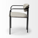 Mercana Parker I Beige Fabric Seat Gun Metal Gray Metal Frame Dining Chair