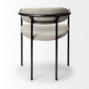 Mercana Parker I Beige Fabric Seat Gun Metal Gray Metal Frame Dining Chair