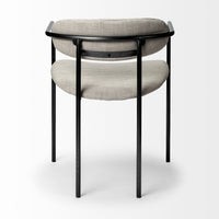 Mercana Parker I Beige Fabric Seat Gun Metal Gray Metal Frame Dining Chair