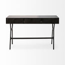 Mercana Vince 51L x 18W Black Metal With Gold Accents 3 Drawer Office Desk
