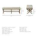 Mercana Solis II 50L x 16W Brown Base Beige Woven Leather Cushion Accent Bench