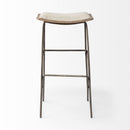 Mercana Katniss 30" Total Height Cream Fabric Seat Gold Metal Frame Bar Stool