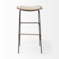 Mercana Katniss 30" Total Height Cream Fabric Seat Gold Metal Frame Bar Stool