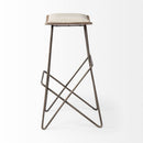 Mercana Katniss 30" Total Height Cream Fabric Seat Gold Metal Frame Bar Stool