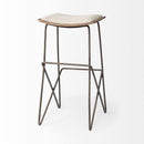 Mercana Katniss 30" Total Height Cream Fabric Seat Gold Metal Frame Bar Stool