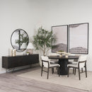 Mercana Darwin 80x17.5 Brown Solid Wood Gold Metal Base 4 Cabinet Door Sideboard
