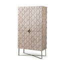 Mercana Excelsior II 68.1" H Light Brown Wood Gold Iron Base Storage Cabinet