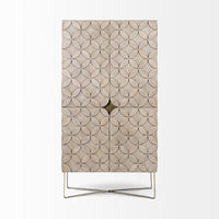 Mercana Excelsior II 68.1" H Light Brown Wood Gold Iron Base Storage Cabinet