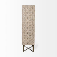 Mercana Excelsior II 68.1" H Light Brown Wood Gold Iron Base Storage Cabinet