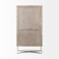 Mercana Excelsior II 68.1" H Light Brown Wood Gold Iron Base Storage Cabinet
