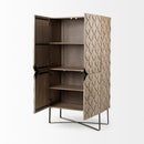 Mercana Excelsior II 68.1" H Light Brown Wood Gold Iron Base Storage Cabinet