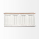 Mercana Fairview III Solid Wood Brown Top and White Frame 4 Cabinet Door Sideboard