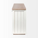 Mercana Fairview III Solid Wood Brown Top and White Frame 4 Cabinet Door Sideboard
