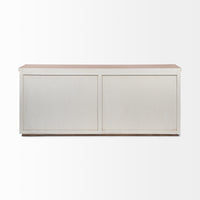 Mercana Fairview III Solid Wood Brown Top and White Frame 4 Cabinet Door Sideboard