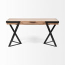 Mercana Steinbeck 61L x 28.75W x 30H Light Brown Wooden Iron Frame Office Desk
