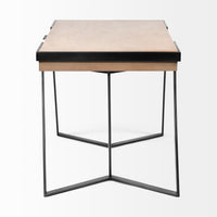 Mercana Steinbeck 61L x 28.75W x 30H Light Brown Wooden Iron Frame Office Desk