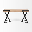 Mercana Steinbeck 61L x 28.75W x 30H Light Brown Wooden Iron Frame Office Desk