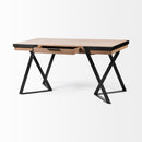 Mercana Steinbeck 61L x 28.75W x 30H Light Brown Wooden Iron Frame Office Desk