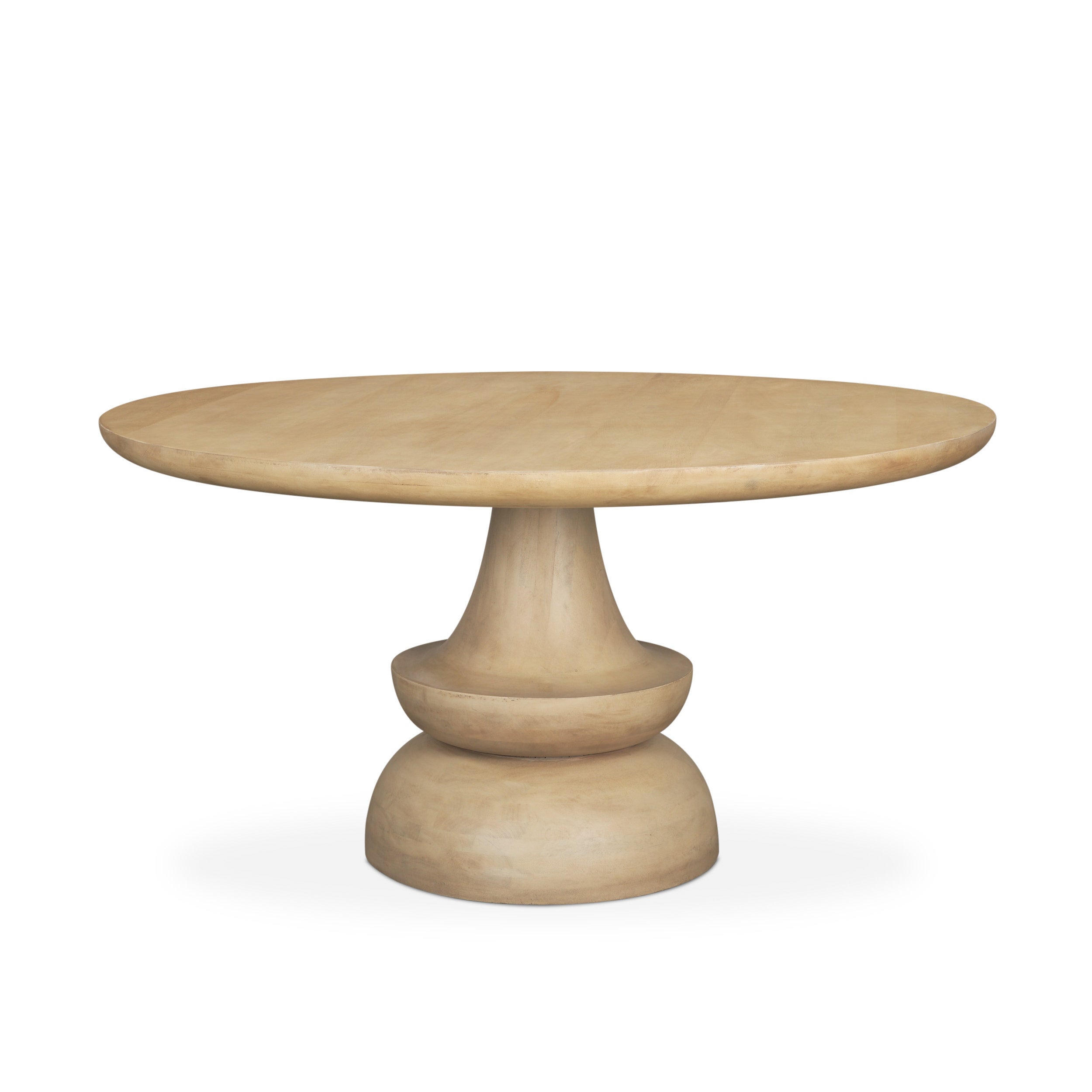 Mercana Crossman 60" Round Blonde Solid Wood and Base Dining Table