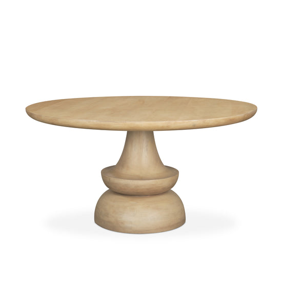 Mercana Crossman 60" Round Blonde Solid Wood and Base Dining Table