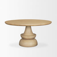 Mercana Crossman 60" Round Blonde Solid Wood and Base Dining Table
