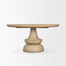 Mercana Crossman 60" Round Blonde Solid Wood and Base Dining Table