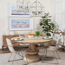 Mercana Crossman 60" Round Blonde Solid Wood and Base Dining Table