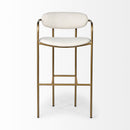 Mercana Parker 30" Seat Height Cream Fabric Seat Gold Metal Bar Stool