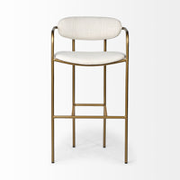 Mercana Parker 30" Seat Height Cream Fabric Seat Gold Metal Bar Stool