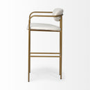Mercana Parker 30" Seat Height Cream Fabric Seat Gold Metal Bar Stool
