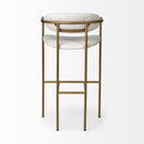 Mercana Parker 30" Seat Height Cream Fabric Seat Gold Metal Bar Stool