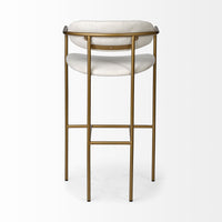 Mercana Parker 30" Seat Height Cream Fabric Seat Gold Metal Bar Stool