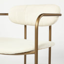 Mercana Parker 30" Seat Height Cream Fabric Seat Gold Metal Bar Stool