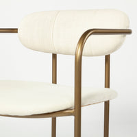Mercana Parker 30" Seat Height Cream Fabric Seat Gold Metal Bar Stool