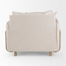Mercana Roy II Beige Upholstered and Brown Wood Frame Arm Chair