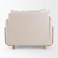 Mercana Roy II Beige Upholstered and Brown Wood Frame Arm Chair