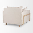 Mercana Roy II Beige Upholstered and Brown Wood Frame Arm Chair