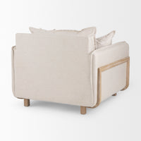 Mercana Roy II Beige Upholstered and Brown Wood Frame Arm Chair