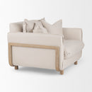 Mercana Roy II Beige Upholstered and Brown Wood Frame Arm Chair
