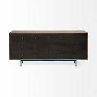 Mercana Grace Two-Tone Brown Solid Wood 6 Drawer Sideboard