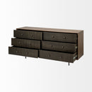 Mercana Grace Two-Tone Brown Solid Wood 6 Drawer Sideboard