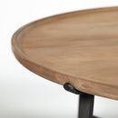 Mercana Helios (Set of 2) Brown Solid Wood Top Black Metal Base Nesting Coffee Tables