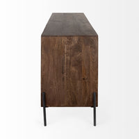 Mercana Glenn VI Dark Brown Wood Frame with Black Iron Accent 6 Drawer 2 Door Cabinet Sideboard