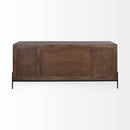 Mercana Glenn VI Dark Brown Wood Frame with Black Iron Accent 6 Drawer 2 Door Cabinet Sideboard