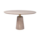 Mercana Maxwell 54" Brown Solid Wood Top Brown Metal/Wood Base Dining Table