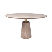 Mercana Maxwell 54" Brown Solid Wood Top Brown Metal/Wood Base Dining Table