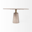 Mercana Maxwell 54" Brown Solid Wood Top Brown Metal/Wood Base Dining Table