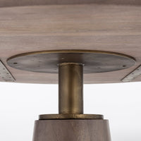 Mercana Maxwell 54" Brown Solid Wood Top Brown Metal/Wood Base Dining Table