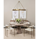 Mercana Maxwell 54" Brown Solid Wood Top Brown Metal/Wood Base Dining Table